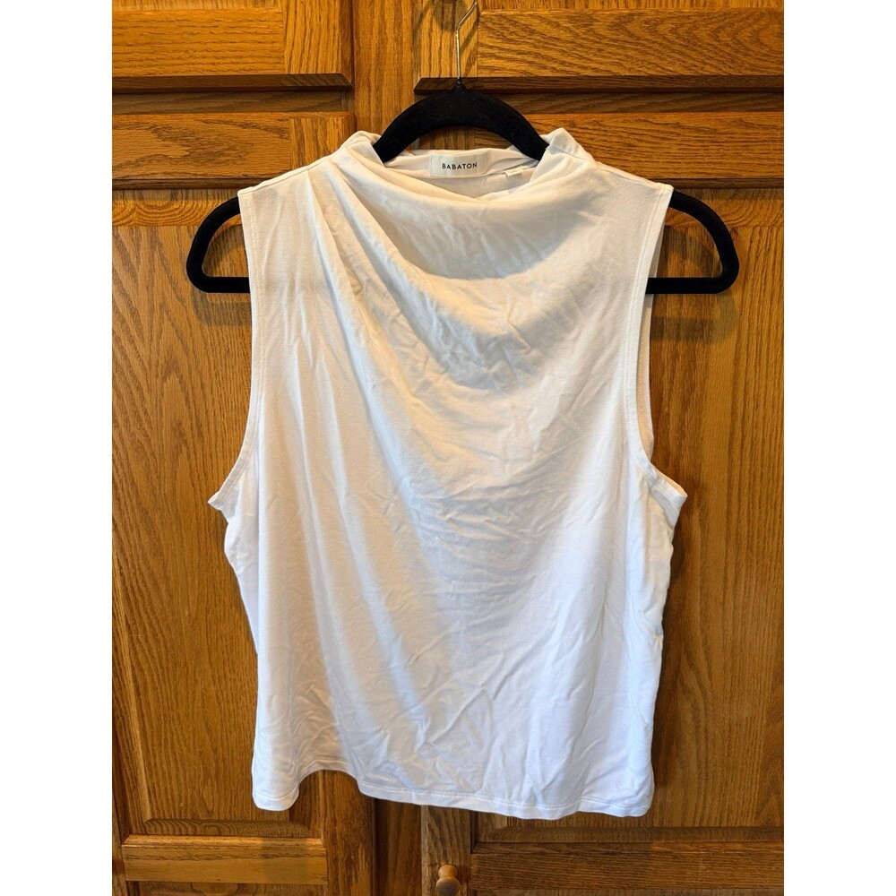 BABATON by Aritzia White Sleeveless Mock Neck Top size L
